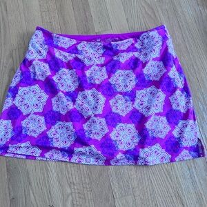 Ladies Size XL Tranquility by Colorado Clothing Purple Floral Mini Skirt GUC